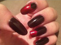 Black with Red Features