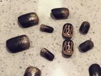 Black and Gold Featured Nails